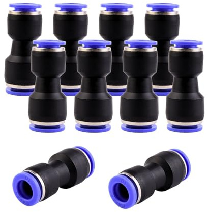 ANGEEK 10 stycken 12 till 10 mm snabbkopplingar med variabel diameter pneumatiska reducerare push in snabbkoppling snabbkopplingar för anslutning till luft och vatten