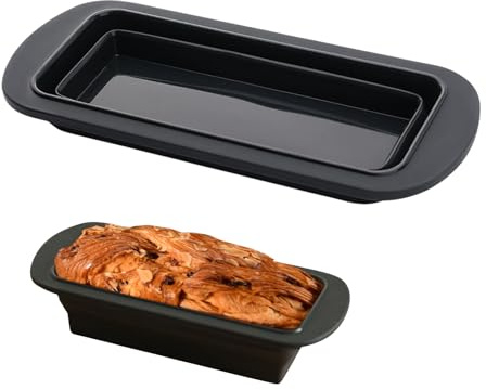 Kastenform Kuchen,Zusammenklappbare Brot-Silikonform Antihaft-Silikon-Toastform Form geeignet für die Herstellung von Kuchen Backen Bananenbrot 27,8 * 12,4CM (schwarz)