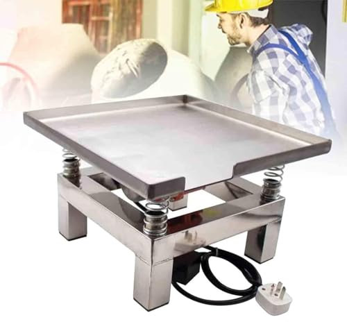 IEOWY Table vibrante en béton, Table vibrante en Acier Inoxydable, pour éliminer Les Bulles, secouer Le précipité, secouer la Poudre Humide (35 * 35 cm 220 V)