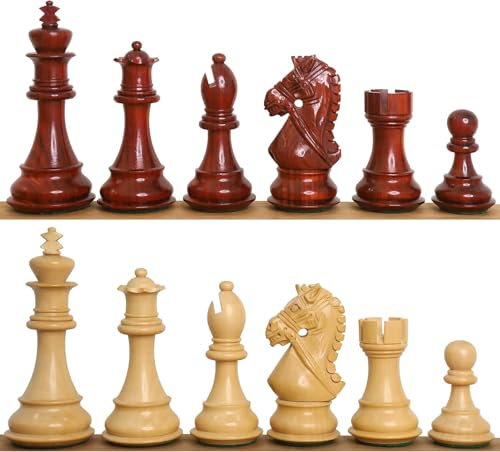 CHESSCRAFTMAN Juego de piezas de ajedrez de lujo, estilo Staunton de 3.9 pulgadas, palisandro y boj