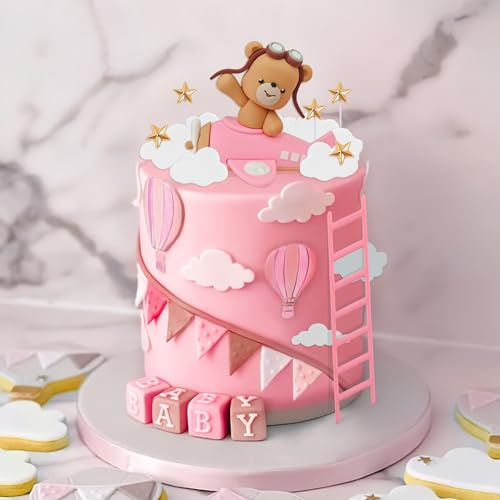 LaVenty Pink Airplane Cake Topper Plane Cake Decoration