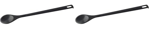 Fackelmann Kochlöffel Nero – Premium Kunststoff Küchenhelfer, Hitzebeständig, Spülmaschinenfest, 305x45x15mm, Schwarz (Packung mit 2)