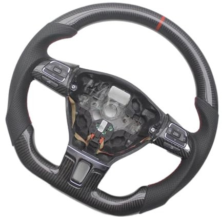 GYTTAK Sportlenkräder Kompatibel Mit VW Für Tiguan 2009 2010 2011 2012 2013 2014 2015 Ersatz-Innenausstattung Aus Kohlefaser, Auto-Sportlenkrad, Autozubehör