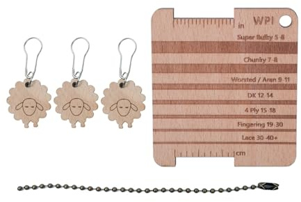 Lerpwige Wooden Knitting Lines Kit for Accurate Measurements Needle Knitting Yarn Measuring Tools Knitting Tools Knitting Accessories