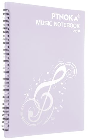 QUARKZMAN Notenmappe A4 10 Hüllen 20 Seiten Wasserdicht Präsentationsmappe Spiralbinder Organizer Chormappe 21.6 x 28cm für Klavier Gitarre Violine Notenblätter Papier (Hellviolett)