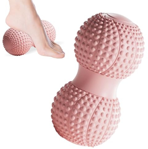 Massageball Fußmassage Faszienball, Spiked Massage Ball Hart, Igelball Fußmassage Ball für Füße Rücken Bein, Fußmassager Roller Igelball zur Linderung von Muskelkater, Verwendet für Muskelmassage Rosa