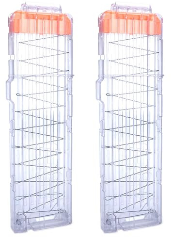 TiGog 2 Stück Clip Magazine für Nerf N Strike, 18-Darts Pfeile Clip Magazin, Schnell Nachladen Darts Pfeile Clip Magazin für Nerf N-Streik Elite Series Spielzeuggewehre, Transparente