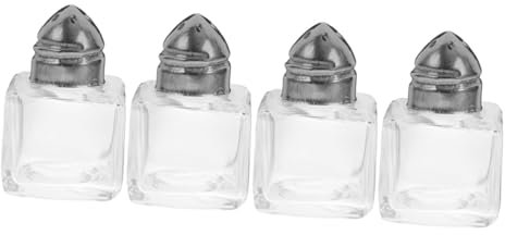 SOLUSTRE Set 4 Spargipepe in Vetro e Spargisale, Barattoli Per Condimenti Da Cucina Per Uso Domestico, Contenitori Per Spezie Facili Da Pulire e Riutilizzabili, Per Sale, Pepe e Spezie