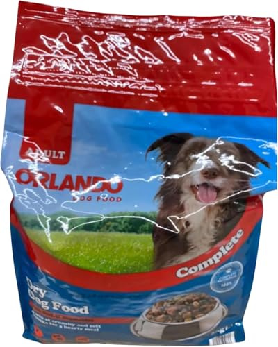 3kg - Orlando Complete Dry Dog Food | With Beef & Vegetables | Crunchy and Soft Chunks | 100% Complete Nutrition for Adult Dogs