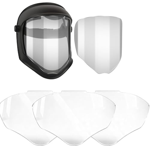3 Pcs Face Shield Replacement Lens for S8555, Anti-Fog Protective Full Face Shield Replacement Mask Headgear Visor Compatible for Honeywell/Uvex S8500/S8510 Face Shield(3PCS)