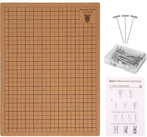 Macrame Board with Pins, Reusable12x16in Double Side Macrame Project Board with Grids Portable Braiding Board with Instructions for Braiding Project Knotting String