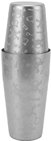 Shaker da cocktail Boston in acciaio inossidabile, set di lattine per miscelazione da per bar casalingo, shaker per bevande lavabile in lavastoviglie con bordo liscio per f (Modello teschio senza