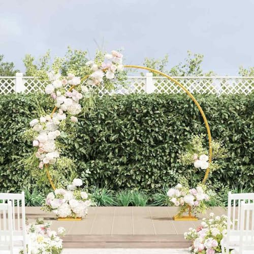 Ziaphsol Arche de mariage dorée - 220 x 45 x 200 cm - Arche de mariage en acier - Décoration de jardin comme arche de roses - Treillis - Toile de fond pour photos extérieures