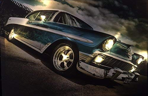 Samarkand - Lights LED-Bild mit Beleuchtung LED- Bilder Leinwandbild 65 x 45 cm Leuchtbild US CAR/MUSCLE CAR/OLDTIMER