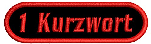 smartoutdoor Rechteckiger Aufnäher Rec3 mit stark abgerundeten Ecken - für Deinen Wunschtext - viele Farben und Größen zur Auswahl - 7x2cm - personalisiert