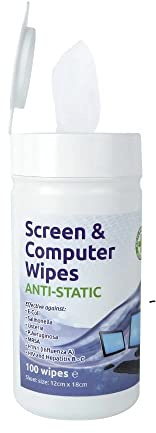 EcoTech ETTEL100PK Computer Screen Wipe, White (Pack of 100)