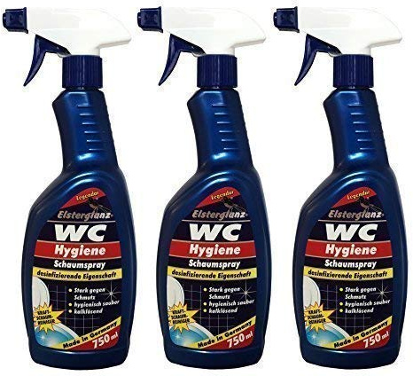 Preisjubel 3 x 750ml Elsterglanz WC Hygiene Schaumspray, Kraftschaumreiniger, WC-Reiniger