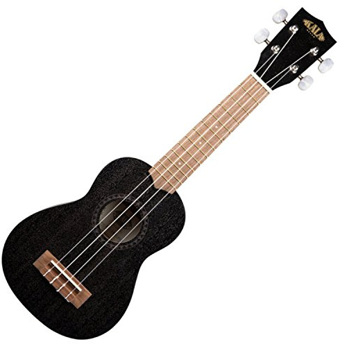 Kala Satin Mahogany Soprano Ukulele, Black (KA-15S-BLK)