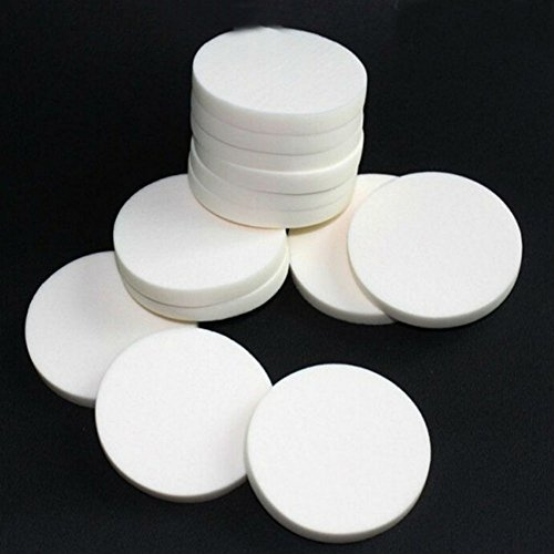 AKOAK 20pcs Round Make Up Facial Face Soft Sponge Cosmetic Puff Women Lady Beauty Makeup Foundation Powder Puff (WHITE COLOR/20)