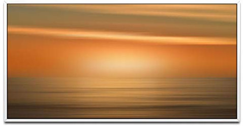 Sonnenuntergang Meer ca. 130x70cm Wandbild inklusive Schattenfugenrahmen weiss - Panorama Leinwand Bild XXL Format Wandbilder Wohnzimmer Wohnung Deko Kunstdrucke