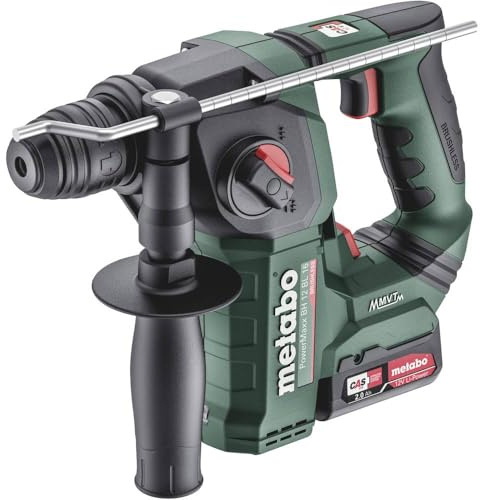 Metabo Akku-Hammer PowerMaxx BH 12 BL 16 (600207500) 12V 2x Li-Ion; Ladegerät SC 30; metaBOX 145, Art des Akkupacks: Li-Ion , Akkuspannung: 12 V, Akkukapazität: 2 x 2 Ah