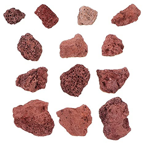 Balacoo 500G Lava Felsen Vulkanischen Lava Stein Dekorative Felsen Ornament Aquarium Filter Material für Aquarium Landschaft Dekoration (Dark Rot)