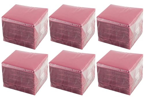 Hostelnovo - 600 Unidades de servilletas Burdeos de Mesa - Papel desechable - Micropunto - 10x10 cm (plegadas) y 20x20 cm (desplegadas) - Ideal para Eventos de Catering, Bares y Fiestas