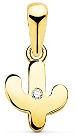 Inmaculada Romero IR Pendentif 18k Gold Mini Cactus 8,5 mm. Centre de zirconite lisse.