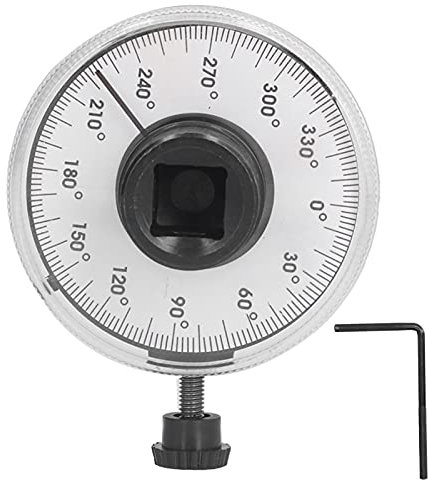 Torsions-Winkelmesser-Werkzeug, 1/2 Zoll 360° Stahl einstellbare analoge Skala Drehmoment-Winkelmesser mit Schraubenschlüssel für die Autoreparatur