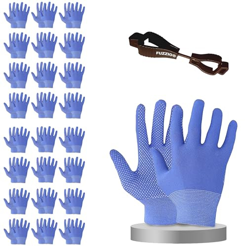 FUZZIO Unisex oxdot_n9_f Arbeitshandschuhe mit Noppen, Blau, 9 EU