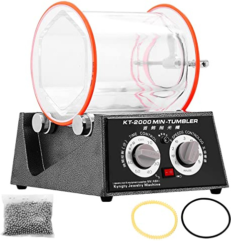 Lucidatrice per gioielli Tumbler Mini lucidatrice Tumbler Rotante Lucidatrice Superficie 5Kg 11LB Capacità 60W Macchina di Finitura Lucidatura Gioielli per Pietra Gioielli