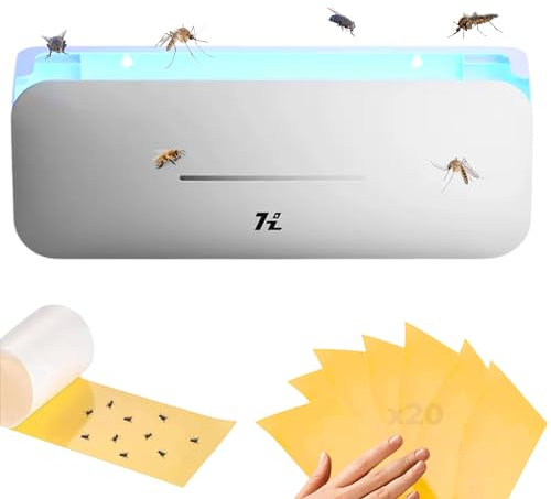 Lampada Elettrica per Zanzare da 220 V, Repellente per Insetti, 10 W Power Fly Killer, Luce UV da 365 nm, Senza Sostanze Chimiche, Valida per Uso Interno ed Esterno, 50 m-100 m2. (20 fogli inclusi)