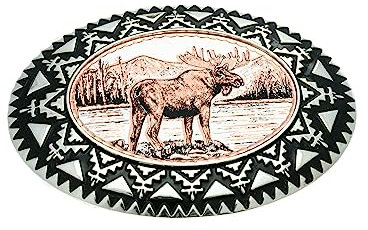 FRONT LINE JEWELRY Western-Cowboy-Gürtelschnallen, Bär, Ureinwohner, Hirsch, Wolf, Metall, Pferd, Adler, Zug, Wolf, Elch, Elch, Medium