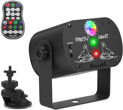 Discolicht Partylicht LED RGB, USB DJ Stroboskoplichter, sprachaktivierter Projektor mit Fernbedienung für Weihnachten Halloween KTV Bühnenshow Club Geburtstagsfeier