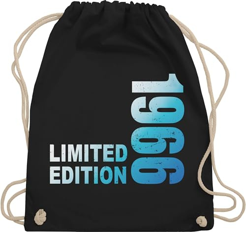 Turnbeutel Rucksack - 60. Geburtstag - Limited Edition 1966 - Unisize - Schwarz - beutel 60 60.geburtstag 1964 sporttasche sportbeutel 60-geburtstag 1965 baumwolle jahre sechzig 1963 tasche sixty
