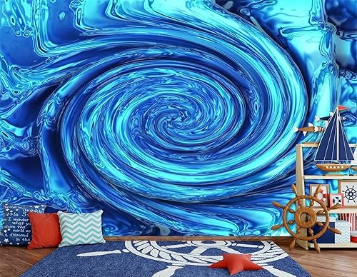 Anpassen 3D-Tapeten-Wandbilder Abstrakte Illusion Art-Deco-Tapete Blaue Vortex-Fototapeten für Wohnzimmer-Küchentapete Heimdekoration 250x175cm