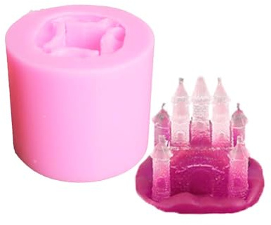 LC Moule en silicone en forme de château de princesse pour décoration de gâteau, bonbons, chocolat, résine