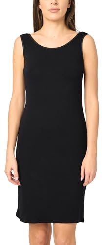 Merry Style Sottoveste Donna Lunghezza al Ginocchio Elastica Modellante in Viscosa MS10-446 (Nero, M)