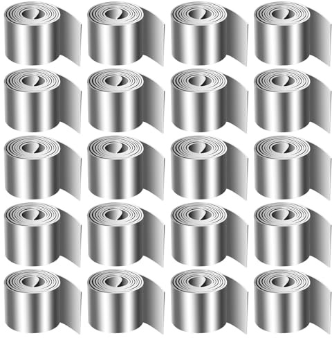20 Rollen Blei Angeln, 1mm Blei Blatt Bleiblatt Rolle Angelblei Weiches, Blei Rolle Geeignet für Amateurangler für Feldfischerei, Hochseefischerei, Silber