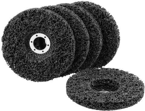 QWORK® Set di 5 Disco Abrasivo CSD da 125 mm, Grana 100, Ideali per lucidare e rimuovere incrostazioni e ruggine