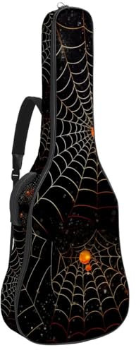 Bassgitarrentasche mit Halloween-Spinnennetz 16, Akustikgitarrentasche 101,6 cm (40 Zoll) E-Gitarrenkoffer, wasserdichte Oxford-E-Gitarre, Gigbag für akustische Konzertgitarre, Ukulele,
