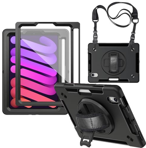 Junfire Hülle für iPad mini 7 (A17 Pro) / mini 6 (8,3″) mit Displayschutz