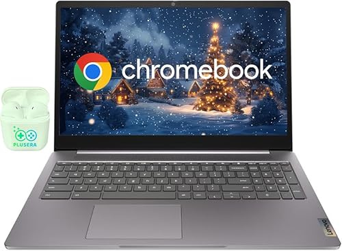 Lenovo Laptop Chromebook IdeaPad FHD de 15.6 pulgadas, 4 GB de RAM, 320 GB de almacenamiento (eMMC de 64 GB + tarjeta SD de 256 GB), Intel Celeron de doble núcleo, sistema operativo cromado, teclado