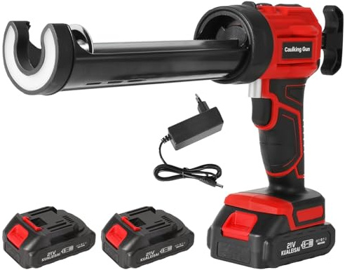 Pistola de silicona eléctrica para Makita 18 V, pistola de cartucho eléctrico, 1500 mAh, pistola de silicona con LED, 4 velocidades, pistola juntas eléctricas 300 ml para sellar, llenar (2 baterías)