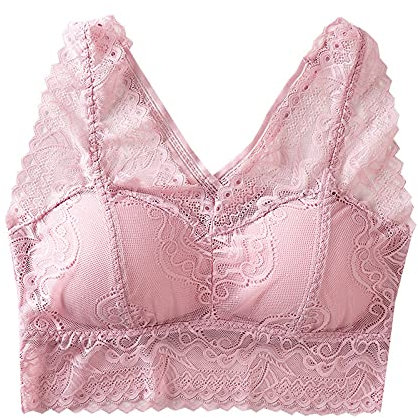 Lingerie for Women Set Sexy Ring- Bras Women Chest Underwear Camisole Cup Female Sexy Comfortable Vest Sexy Lingerie for Women with Large Breast (Pink, One Size)