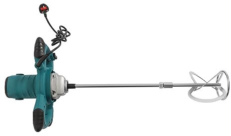 LSskm 2100W Handheld Portable Paddle Mixer Adjustable 6 Speed Stirrer Electric Pro Industrial Drill Mix Stirring Tool for Mortar Grouts Paint Cement Plaster Plastering (Light Blue)