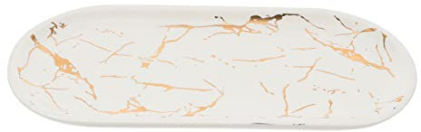 Cabilock Assiette Céramique Marbrée Plateau De Présentation De Bijoux Assiette à Sushi Élégante