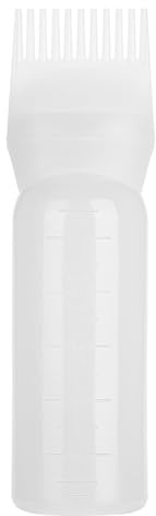 IYARNOVA Hair Oil Applicator Bottle, 160ml Root Comb Applicator Bottle with Comb and Scale for Hair Care, Hair Colouring, Dry Shampoo and On-the-go Use - White