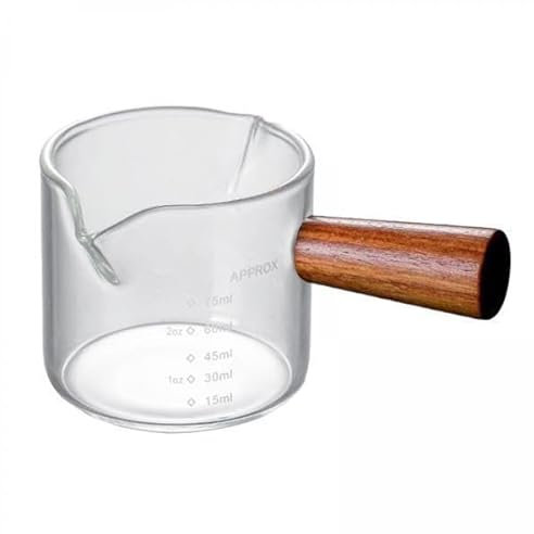 perfk 5x Caraffa in Vetro Dosatore per Caffè Espresso Brocca in Vetro Trasparente Due Unità di Misura Accessori per Caffè Espresso Tazza per Il Latte per Us