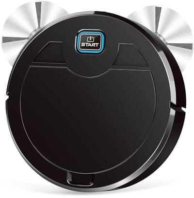 Robot Aspirapolvere Lavapavimenti Con Mappatura, 3-In-1 Robot Aspirapolvere Automatico Robot Spazzante Con Potente Aspirazione 1600 Pa Per Tappeti E Pavimenti Duri Con Peli Di Animali,Black-1 PACK